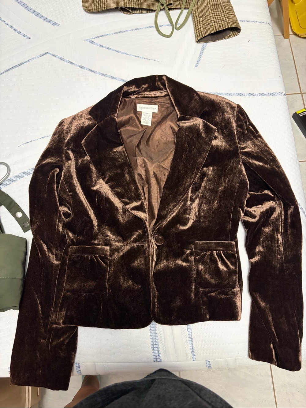 Worthington Dark Brown Velvet Blazer